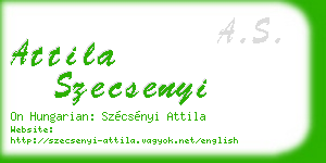 attila szecsenyi business card