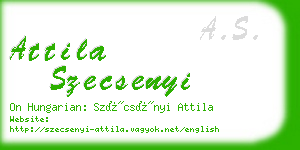attila szecsenyi business card